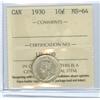 Image 1 : 1930 10¢ ICCS MS64, a nice brilliant and lustrous example.