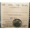 Image 1 : 1931 10¢ ICCS MS65.