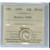 Image 1 : 1939 10¢ Double 1939 ICCS MS62.  A Nice white example.