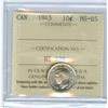 Image 1 : 1945 10¢ ICCS MS65.  Full white and lustrous.
