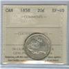 Image 1 : 1858 20¢ Obv. 2 ICCS EF40.  Sharp attractive example.