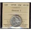 Image 1 : 1872H 25¢ Obv. 2 ICCS AU58.  Very attractive and lustrous.