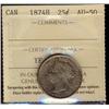 Image 1 : 1874H 25¢ ICCS AU50. Light golden brown tone.