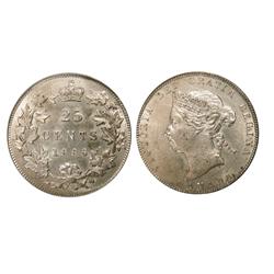 1886 25¢ PCGS MS63.  Better Victorian example in Mintstate. 