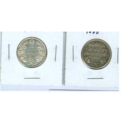 1888 & 1929 25¢.  Lot of 2 coins VG and VF30 respectivley.