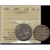 Image 1 : 1892 25¢ ICCS VF30. Well struck with light lustre.