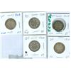 Image 1 : 1905, 1906, 1908 and 1910 (2) 25¢.  Lot of 5 coins F15 to VF