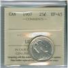 Image 1 : 1907 25¢ ICCS EF45, brilliant and lustrous.