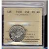 Image 1 : 1908 25¢ ICCS EF40. Bright example with light rim tone.