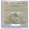 1938 25¢ ICCS MS64.  Blast white and lustrous issue.