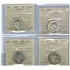 1940 - 1950 25¢. Lot of four coins all ICCS certified. Inclu