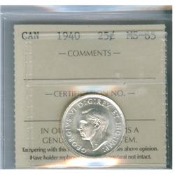 1941 25¢ ICCS MS65.  A flashy issue white in colour.