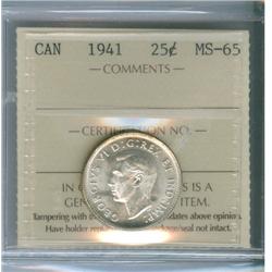 1941 25¢ ICCS MS65.  A flashy issue white in colour.