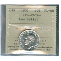 1951 25¢ LR ICCS PL66.  Blast white.