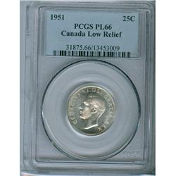 1951 25¢ LR PCGS PL66.  Nice example with light cameo finish
