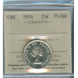 1954 25¢ ICCS PL66. Blast white.