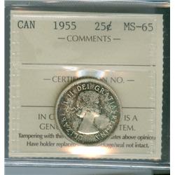 1955 25¢ ICCS MS65.  Gem toning.