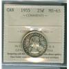 Image 1 : 1955 25¢ ICCS MS65.  Gem toning.