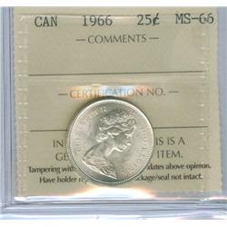 1966 25¢ ICCS MS66. Blast white example.