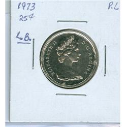 1973 25¢ Large Bust.  Proof like example with two minor mark