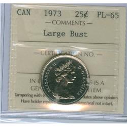 1973 25¢ Large Bust ICCS PL65.