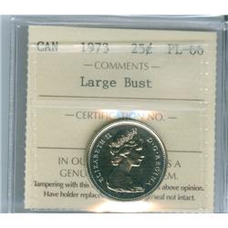 1973 25¢ Large Bust ICCS PL66.