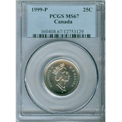 1999P 25¢ PCGS MS67.
