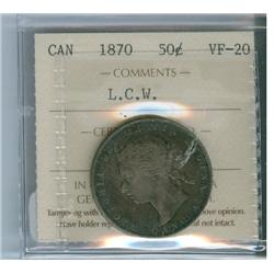 1870 50¢ LCW  ICCS VF20