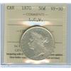 Image 1 : 1870 50¢ LCW ICCS VF-30 A nice example with problem free.