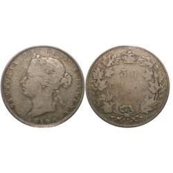 1870 50¢ No LCW ICCS VG8.  Rare issue in solid VG with typic