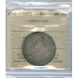 1871 50¢ ICCS VF20.