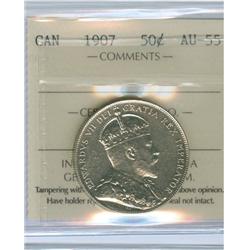 1907 50¢ ICCS AU55.  Strong details and lustre.