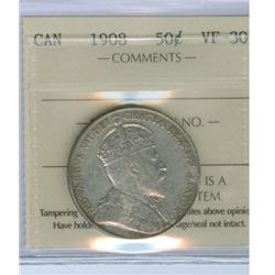 1908 50¢ ICCS VF30.  Well struck.