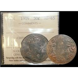 1909  50¢ ICCS MS-65 PQ++ SOLO highest graded!!   Very delic