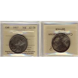 1917 50¢  ICCS AU58, superbly toned!