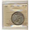 1932 50¢ ICCS VF30.  Light remaining lustre