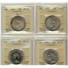 1937, 1944 Far 4, 1951 and 1958  Lot of 4 ICCS graded 50¢ co
