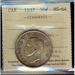 1937 50¢ ICCS MS64.