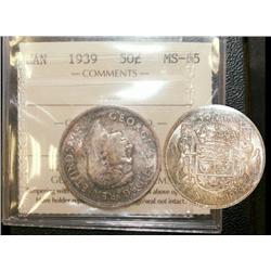 1939 50¢ ICCS MS65 Superbly toned. Excellent strike with cle