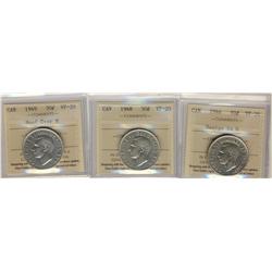 1946 Design, 1948 & 1949 Hoof 50¢.  Lot of 3 popular issues 