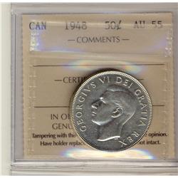 1948 50¢ ICCS AU55.  Key date issue, white with light lustre