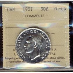 1951 50¢ ICCS PL66. Brilliant and lustrous.