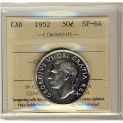 1952 50¢ ICCS SP64, Brilliant with reflective surfaces. 