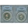 1955 & 1956 50¢ PCGS PL66.  Lot of 2 coins both lustrous.