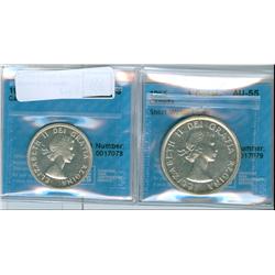 1955 50¢ CCCS MS-63 & Dollar 1955 CCCS AU-55 Short Water Lin