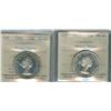 1959 & 1960 50¢ ICCS PL66 Hvy Cameo.  Lot of two coins.
