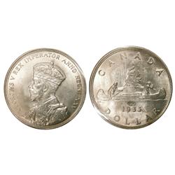 1935 $1 J.O.P ICCS MS64.  Popular overstamp example.  Top 7 