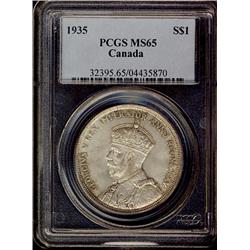 1935 $1 PCGS MS65, a wonderful Gem first issue silver dollar