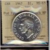 Image 1 : 1947 $1 Ptd, Quad Punch ICCS MS63.