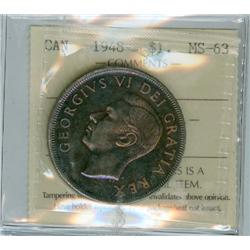1948 $1 ICCS MS63.  Key issue with a prisitne obverse tone.
